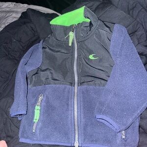 Carter's Navy and Black Fleece Jacket with Green Accents